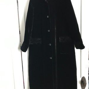 EUC Sanyo New York Velvet and Satin Formal coat